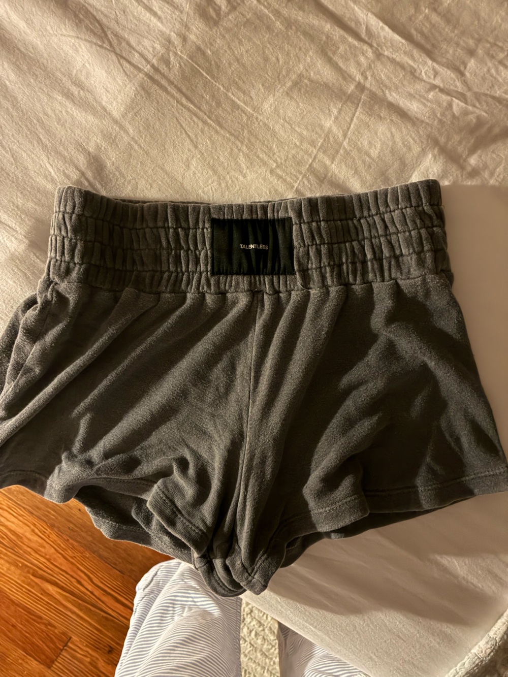 TALENTLESS Gray Textured Fleece Shorts